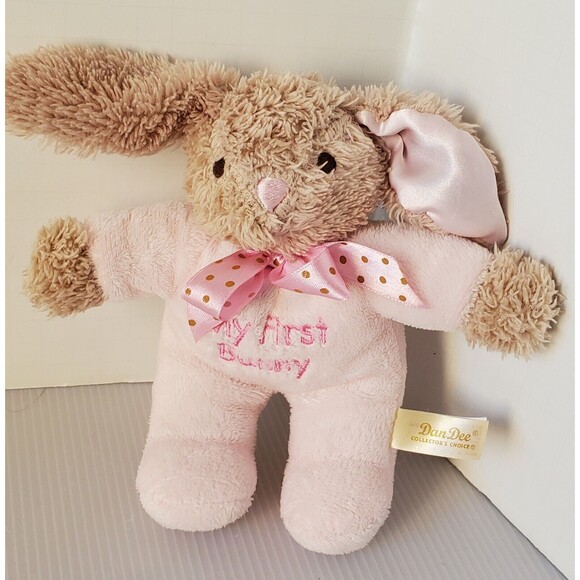 Dan Dee My First Bunny Lovey Rattle Stuffed Animal Baby Toy Lovey Easter Pink - Picture 2 of 7